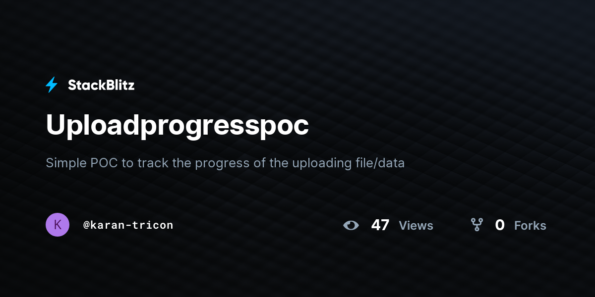 Uploadprogresspoc - StackBlitz