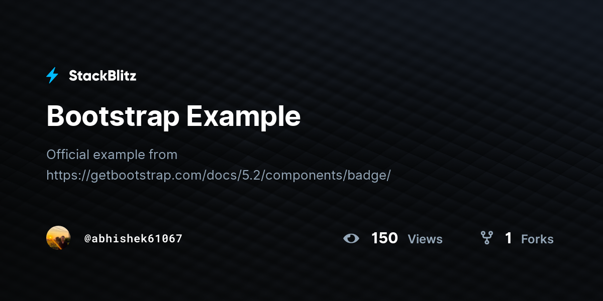 Bootstrap Example - StackBlitz