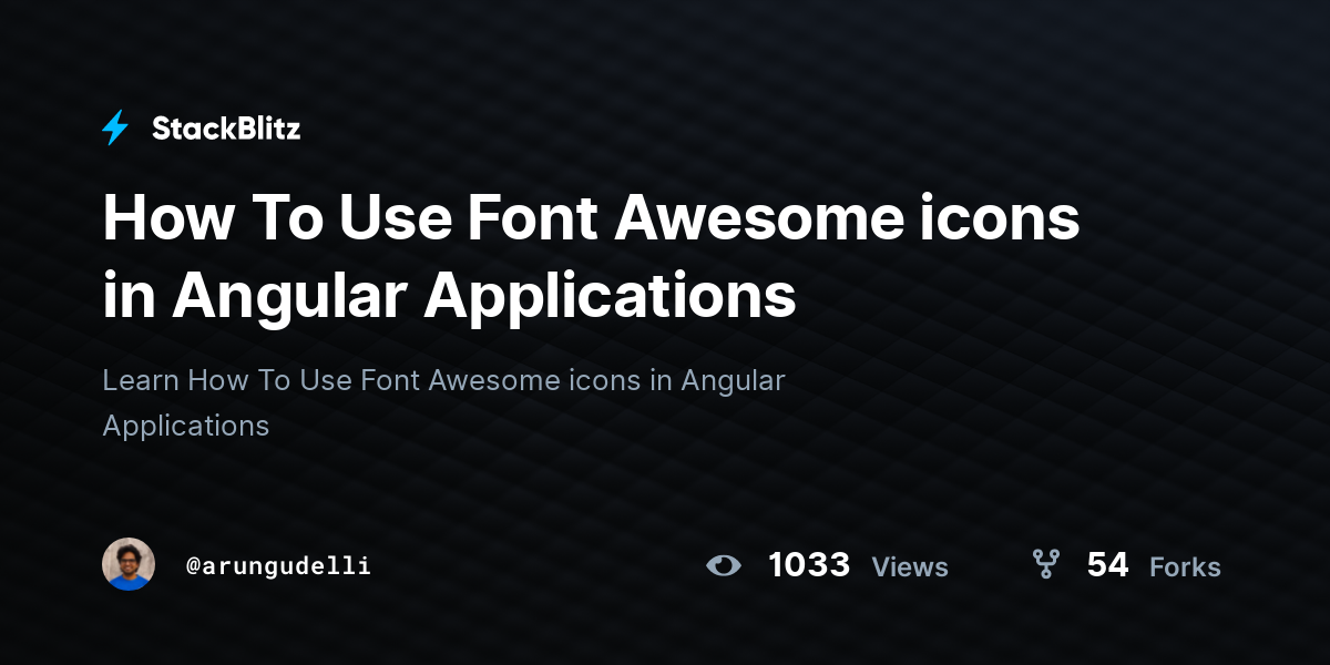 Trên StackBlitz, các lập trình viên có thể tìm hiểu cách sử dụng biểu tượng Font Awesome trong ứng dụng Angular một cách đơn giản và tiện lợi nhất. Với các hướng dẫn cụ thể và minh họa trực quan, việc thêm các biểu tượng Font Awesome vào trang web của bạn không còn là một điều khó khăn nữa.