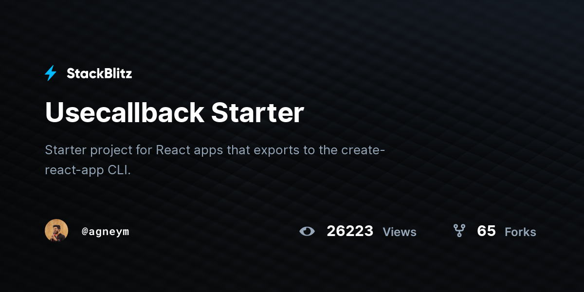 Usecallback Starter - StackBlitz