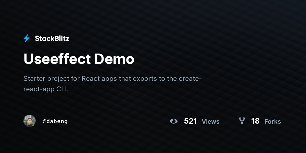 Useeffect Demo - StackBlitz