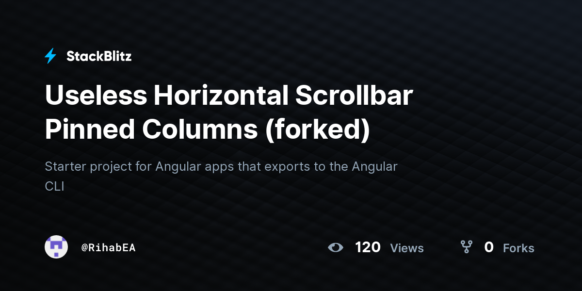 Useless Horizontal Scrollbar Pinned Columns (forked) - StackBlitz
