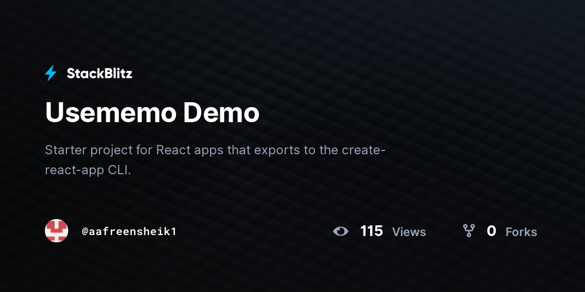 Usememo Demo - StackBlitz