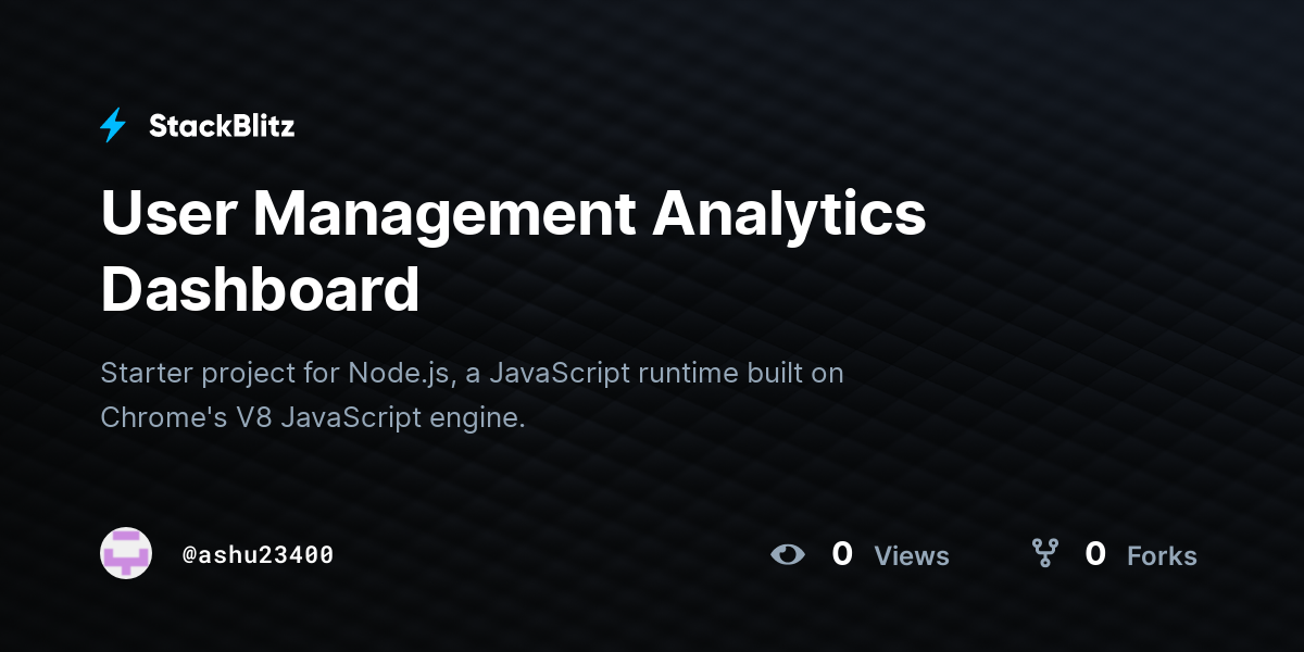 User Management Analytics Dashboard - StackBlitz