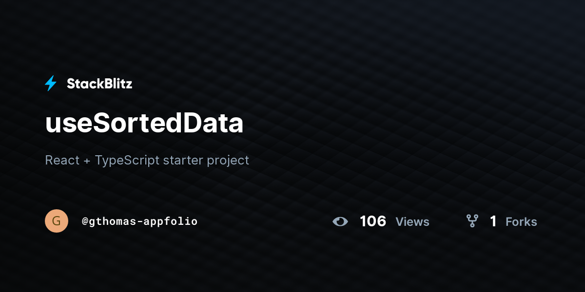useSortedData - StackBlitz