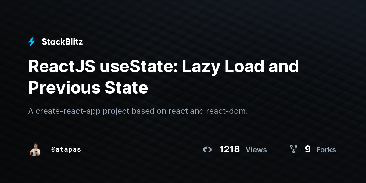 Reactjs Usestate Lazy Load And Previous State Stackblitz