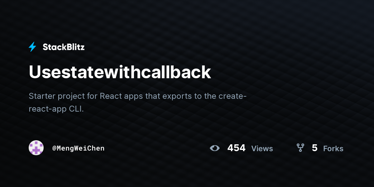 Usestatewithcallback - StackBlitz