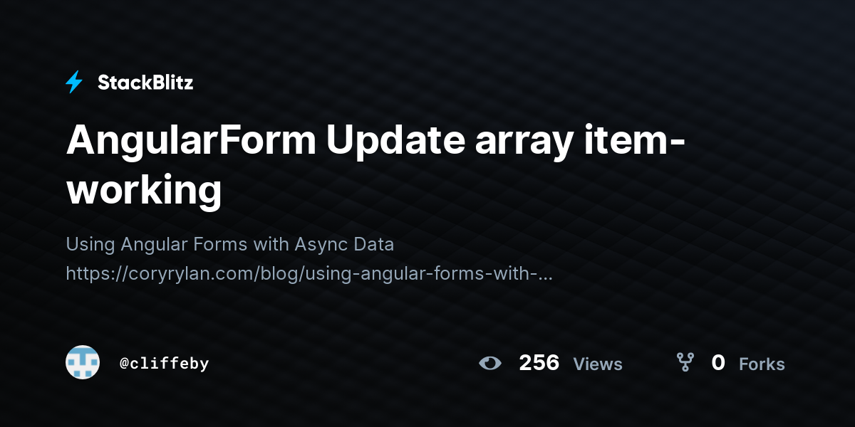 AngularForm Update array item-working - StackBlitz