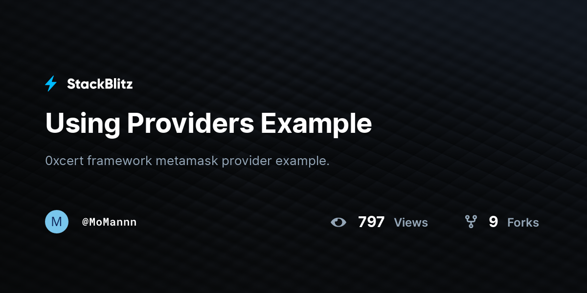 Using Providers Example - StackBlitz