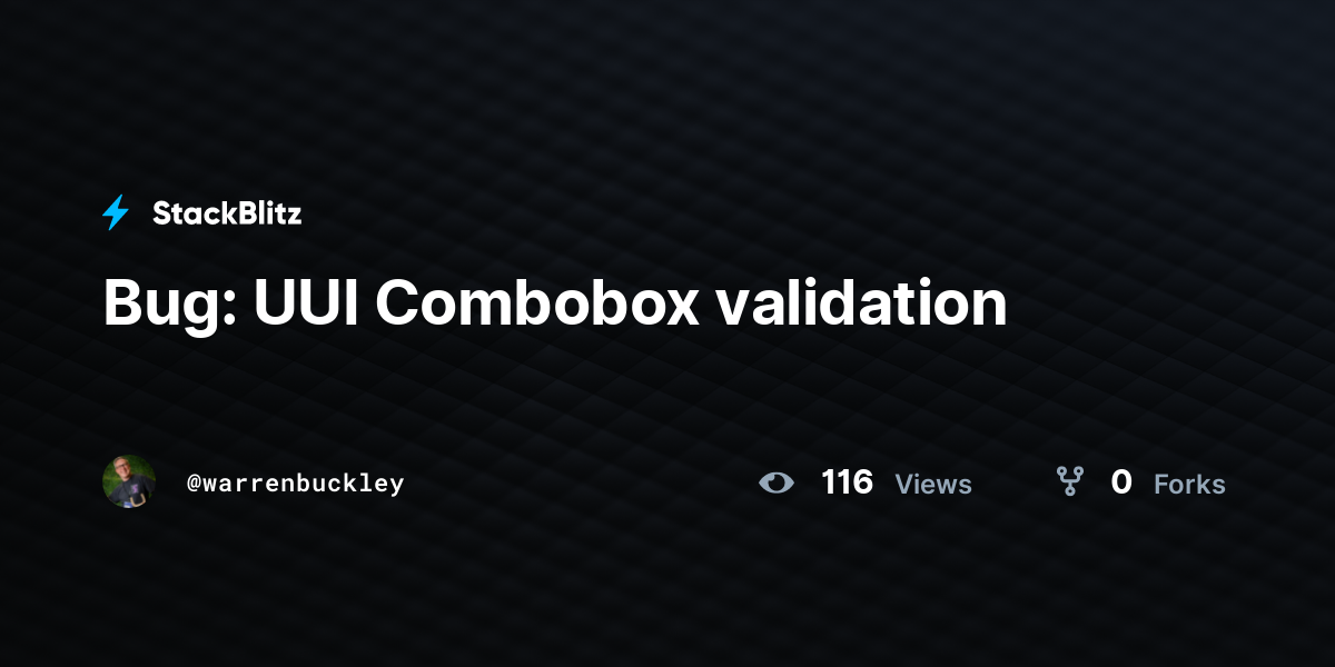 Bug: UUI Combobox validation - StackBlitz