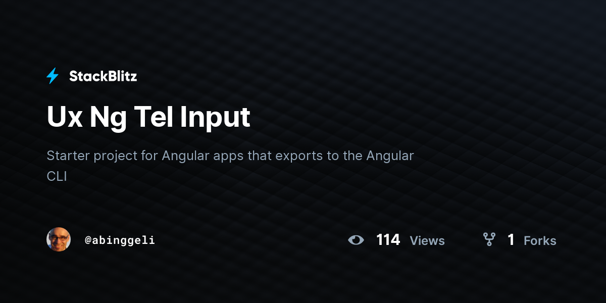 Ux Ng Tel Input - StackBlitz