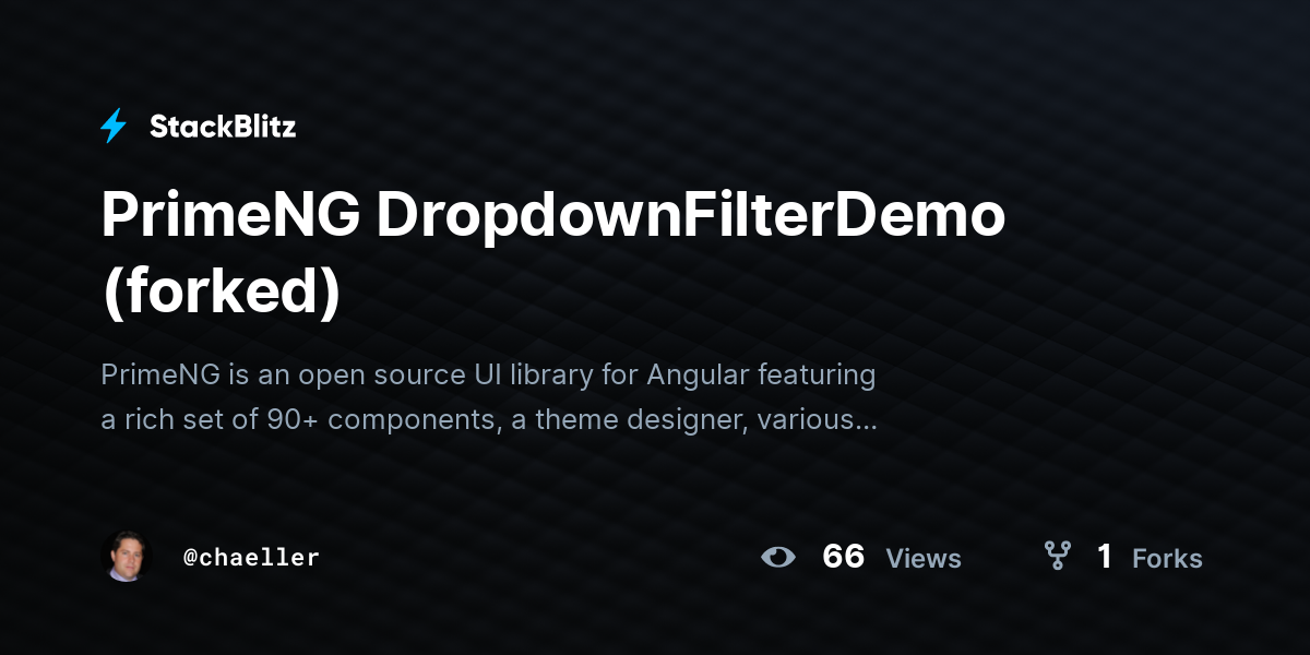 PrimeNG DropdownFilterDemo (forked) - StackBlitz