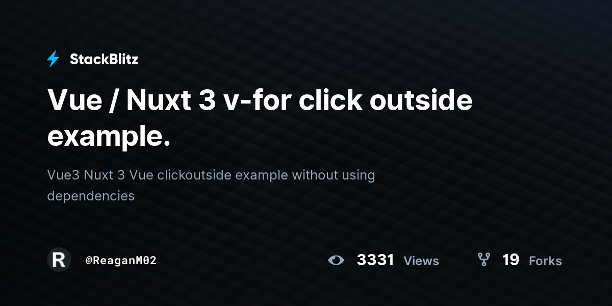 Vue Nuxt V For Click Outside Example StackBlitz