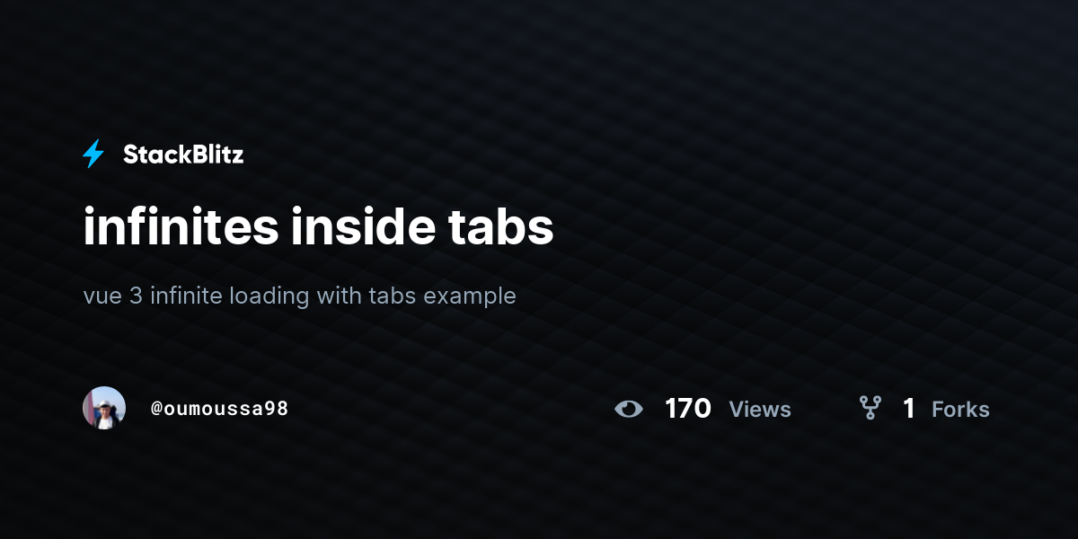 infinites inside tabs - StackBlitz