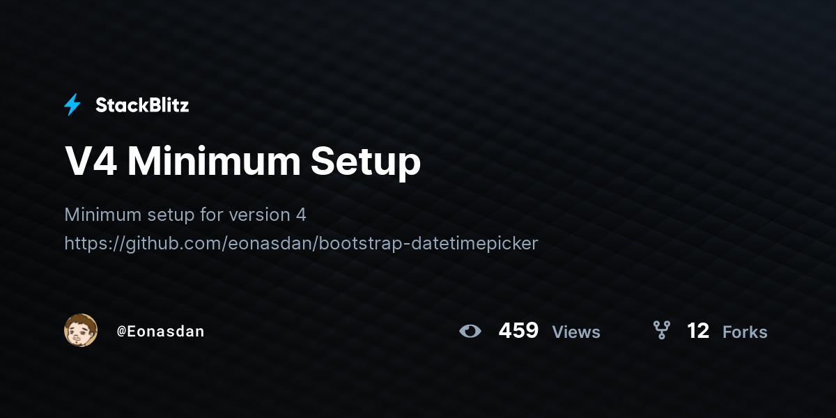 V4 Minimum Setup - StackBlitz