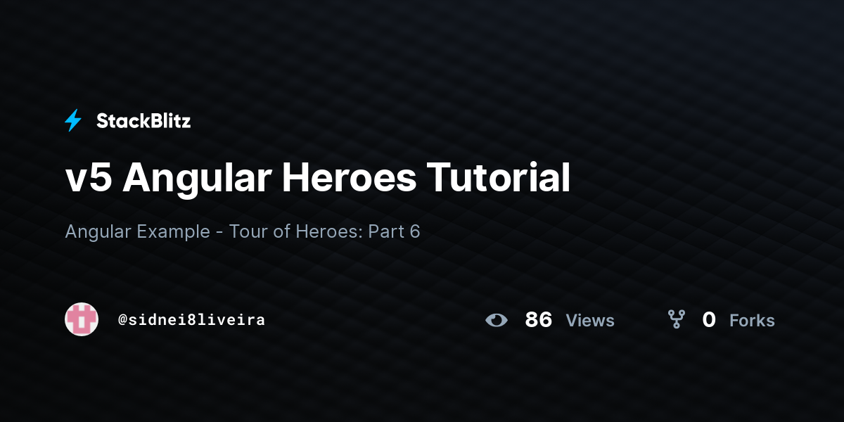 v5 Angular Heroes Tutorial - StackBlitz