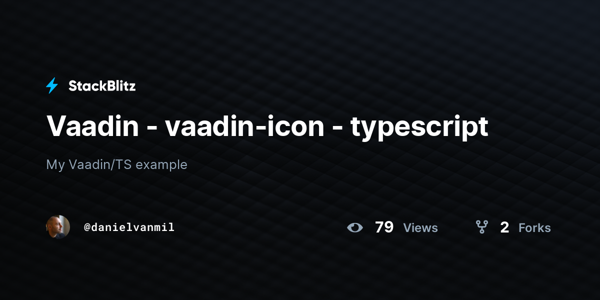 Vaadin - vaadin-icon - typescript - StackBlitz