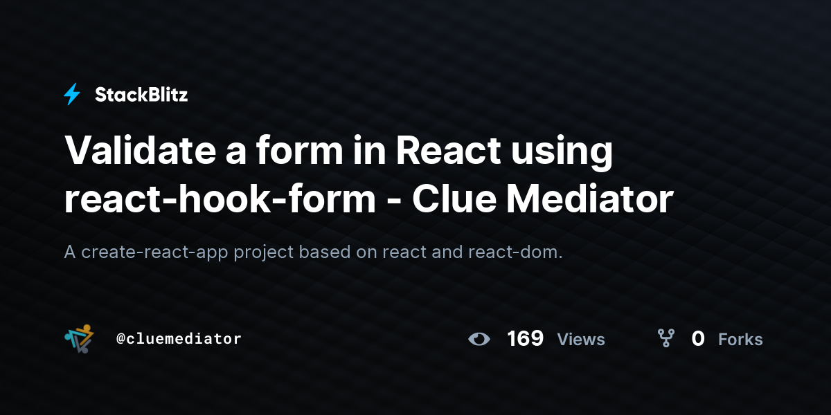 validate-a-form-in-react-using-react-hook-form-clue-mediator-stackblitz