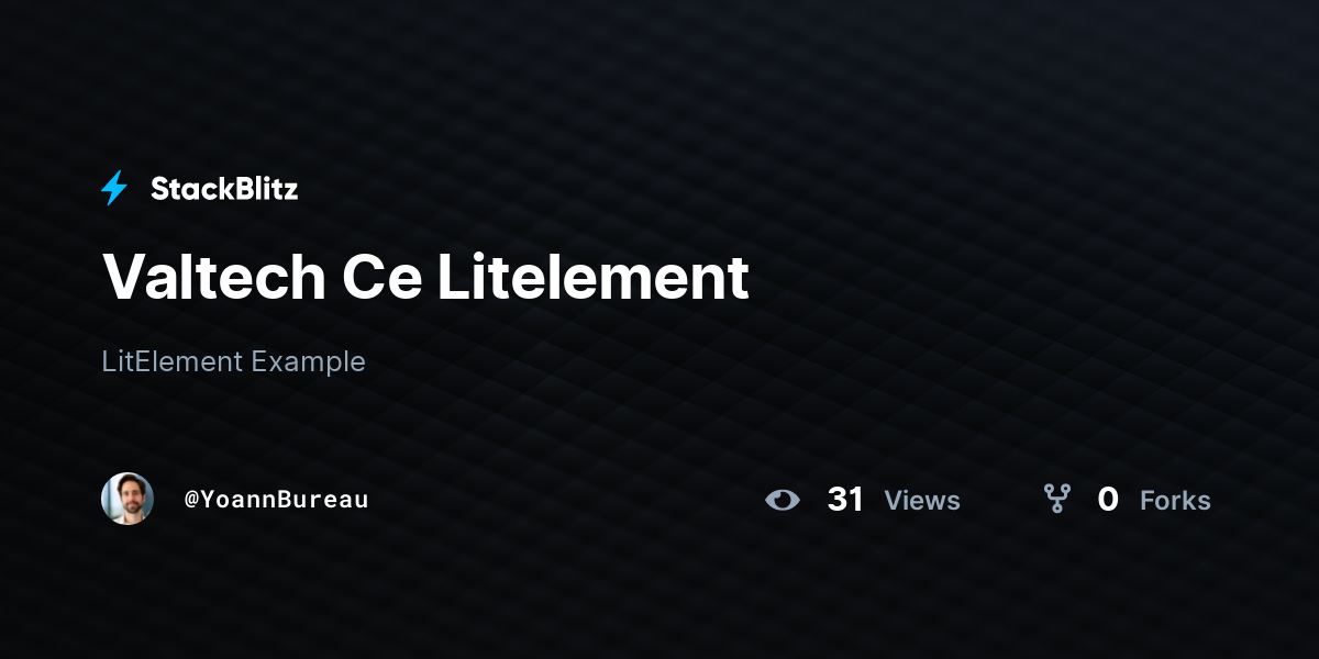 Valtech Ce Litelement - StackBlitz
