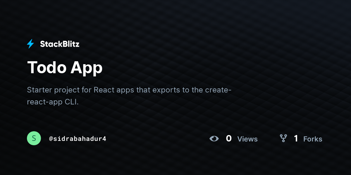 Todo App - StackBlitz