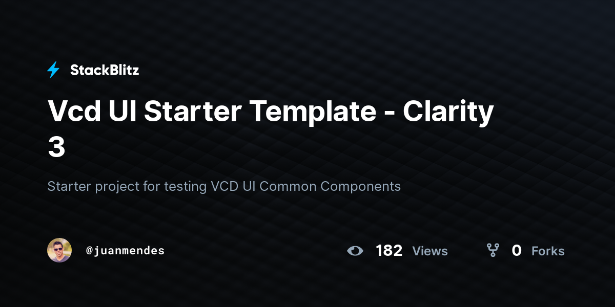 Vcd UI Starter Template - Clarity 3 - StackBlitz
