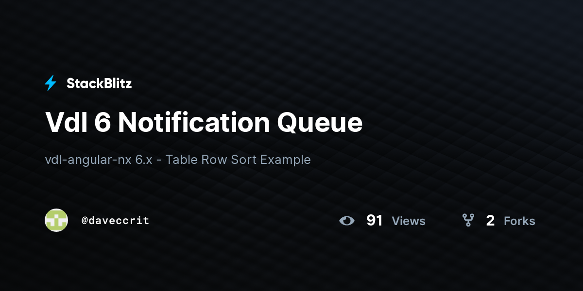 Vdl 6 Notification Queue - StackBlitz