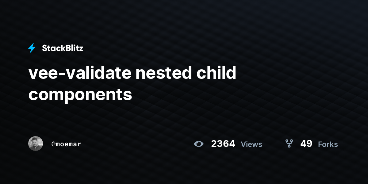 vee-validate nested child components - StackBlitz