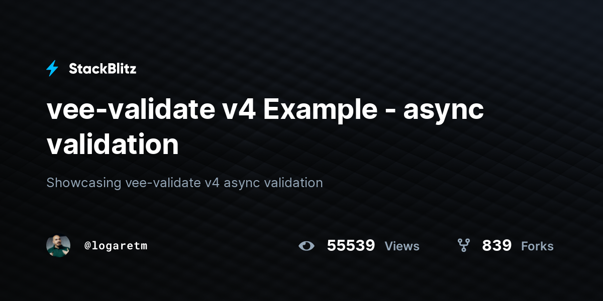 vee-validate v4 Example - async validation - StackBlitz