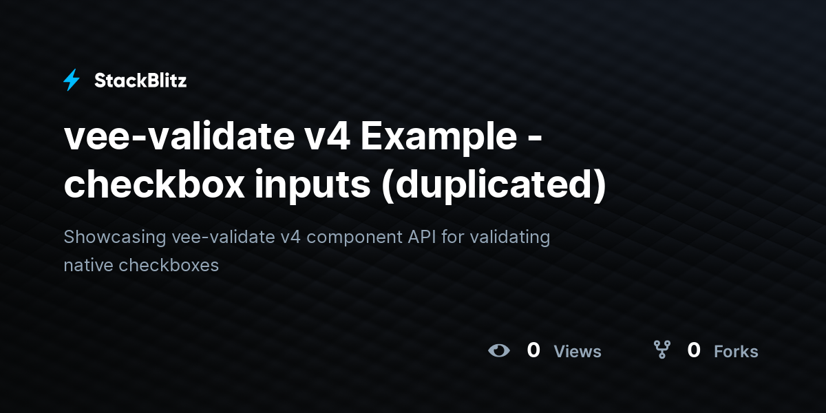 vee-validate v4 Example - checkbox inputs (duplicated) - StackBlitz