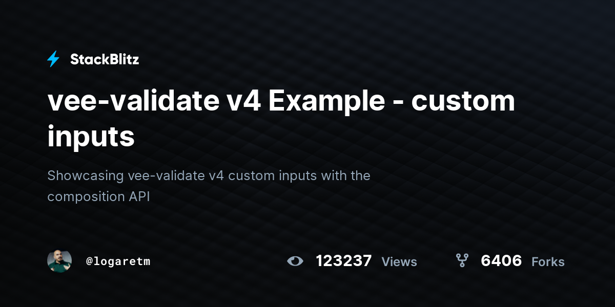 vee-validate v4 Example - custom inputs - StackBlitz