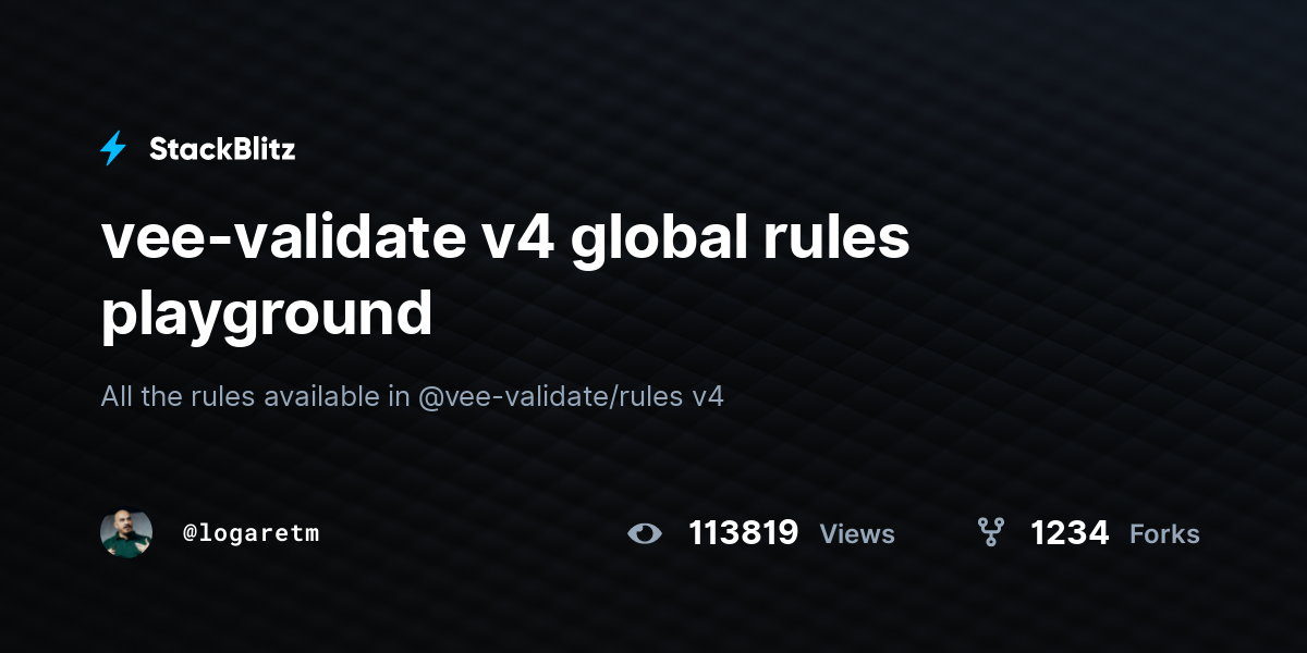 vee-validate v4 global rules playground - StackBlitz