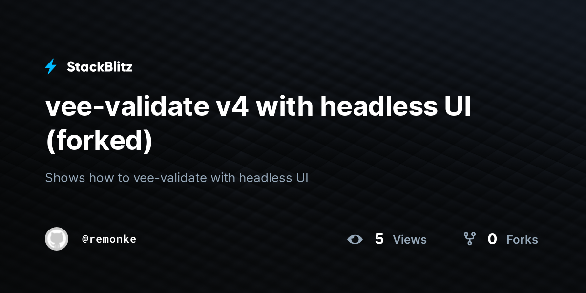 vee-validate v4 with headless UI (forked) - StackBlitz