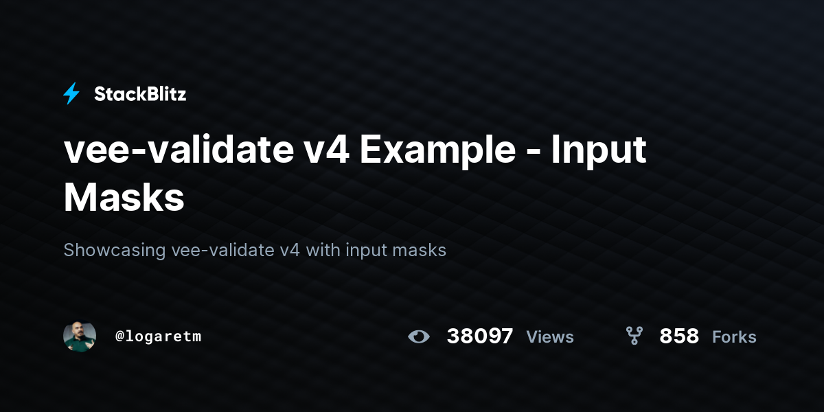 vee-validate v4 Example - Input Masks - StackBlitz