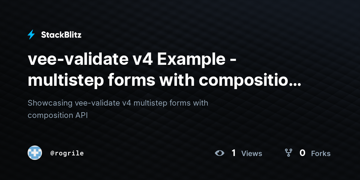vee-validate v4 Example - multistep forms with composition API (forked ...