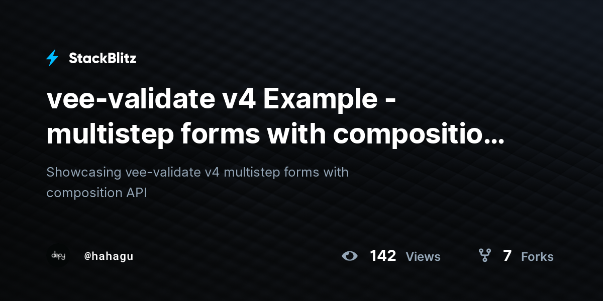 vee-validate v4 Example - multistep forms with composition API (forked ...