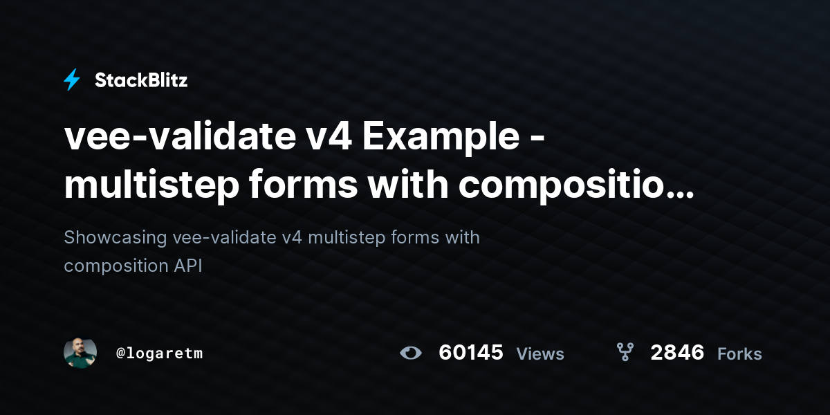 vee-validate v4 Example - multistep forms with composition API - StackBlitz