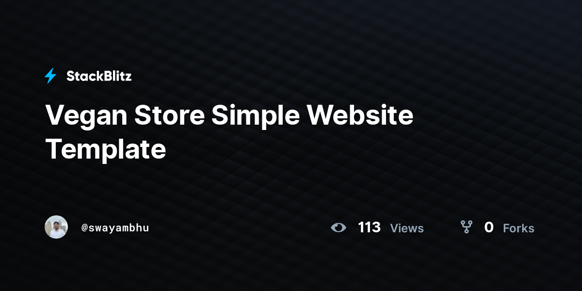 Vegan Store Simple Website Template - StackBlitz