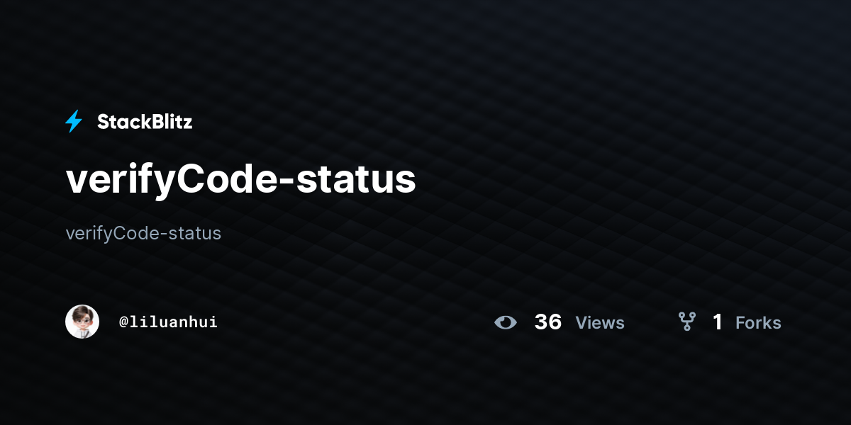 verifyCode-status - StackBlitz