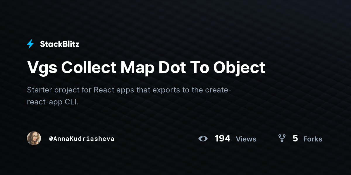 Vgs Collect Map Dot To Object - StackBlitz