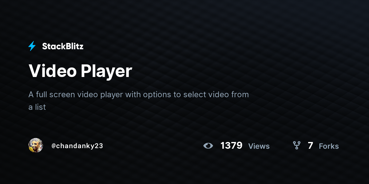 Video Player - StackBlitz