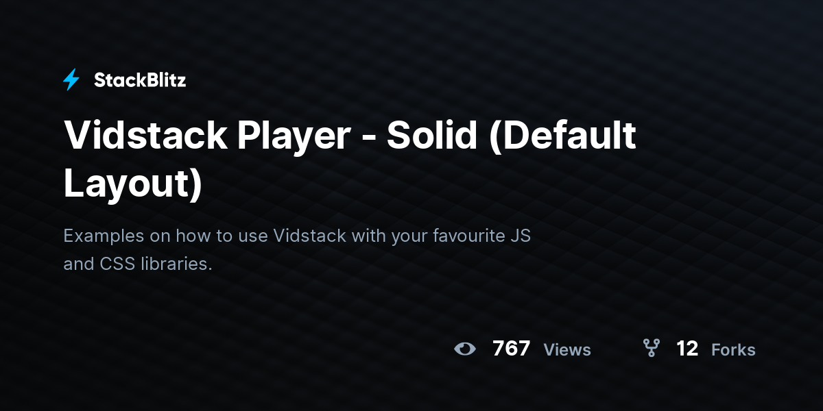 Vidstack Player - Solid (Default Layout) - StackBlitz