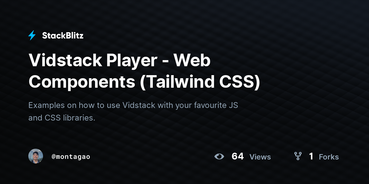 Vidstack Player - Web Components (Tailwind CSS) - StackBlitz