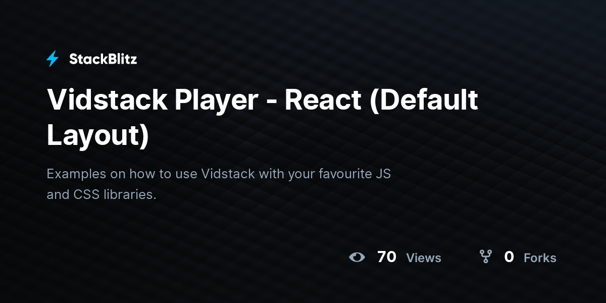 Vidstack Player - React (Default Layout) - StackBlitz