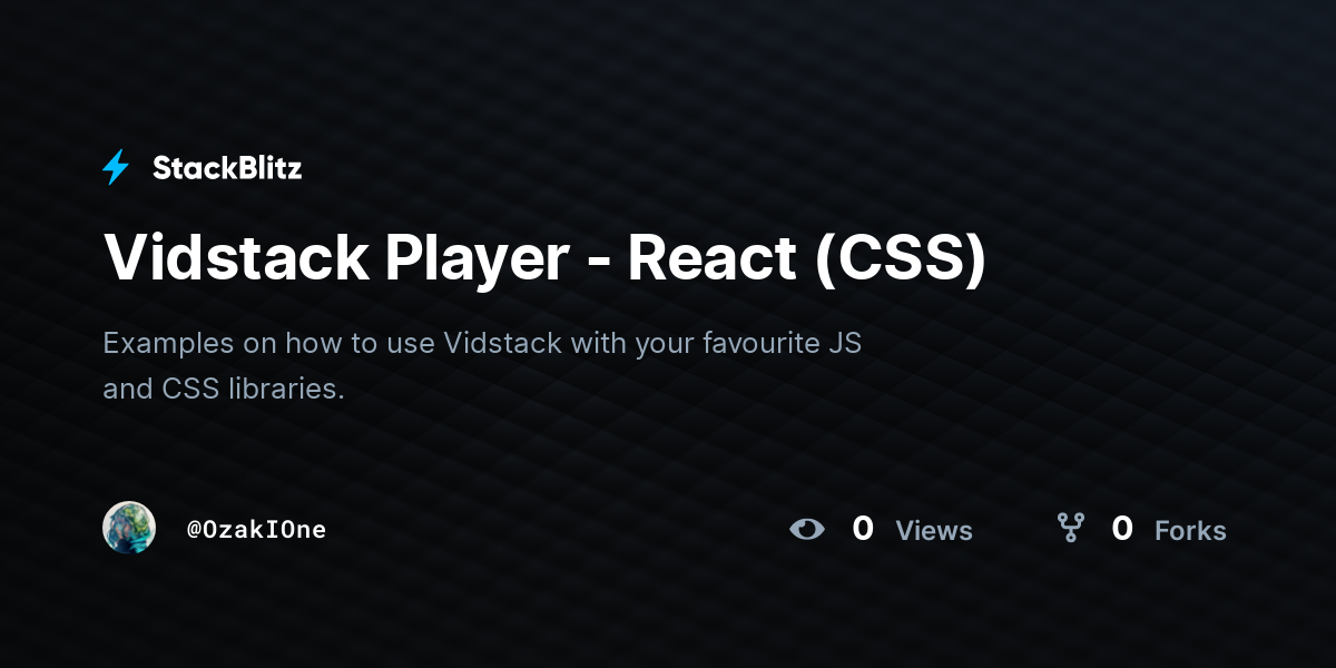 Vidstack Player - React (CSS) - StackBlitz
