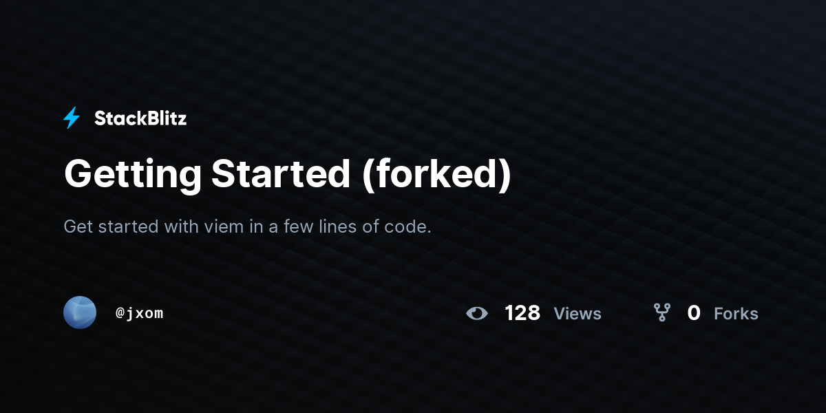 Getting Started (forked) - StackBlitz