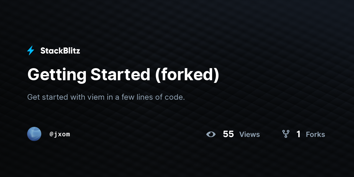 Getting Started (forked) - StackBlitz