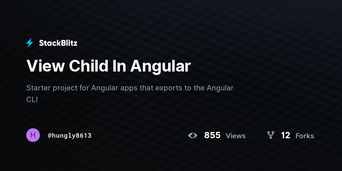 View Child In Angular - StackBlitz