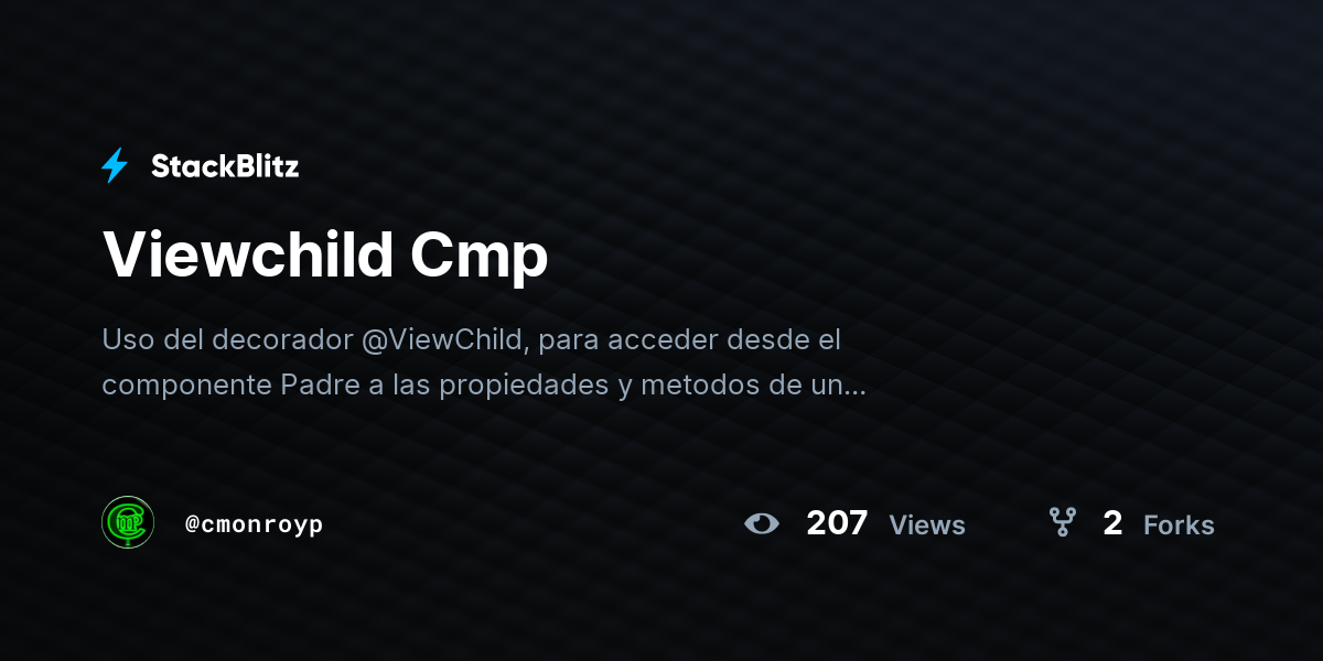 Viewchild Cmp - StackBlitz