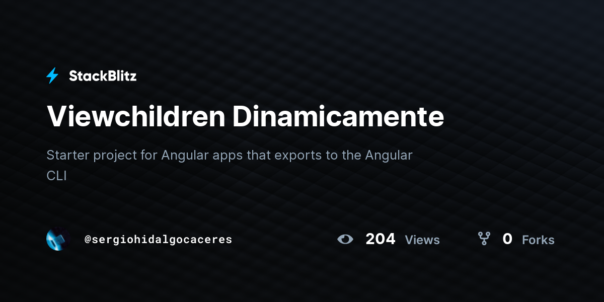 Viewchildren Dinamicamente - StackBlitz