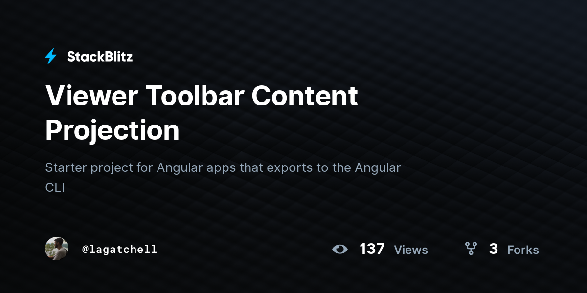 Viewer Toolbar Content Projection - StackBlitz